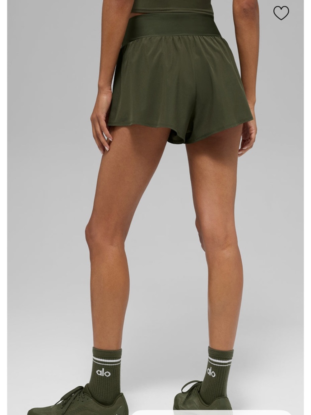 ALO Yoga Women's Olive Green Athletic Skirt with Built-In Shorts - Picture 2 of 5